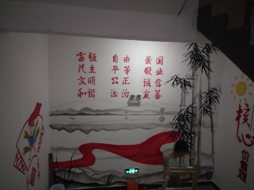 社區(qū)黨建文化墻彩繪效果圖