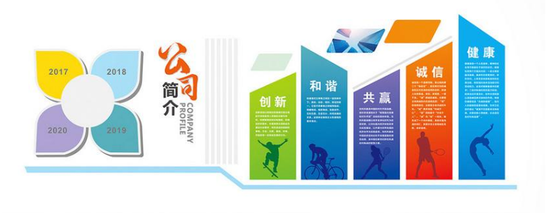 企業榮譽墻展廳設計公司文化墻創意效果圖 