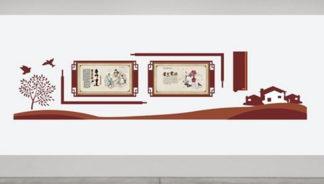 中國風國學傳統文化樓道文化墻展板