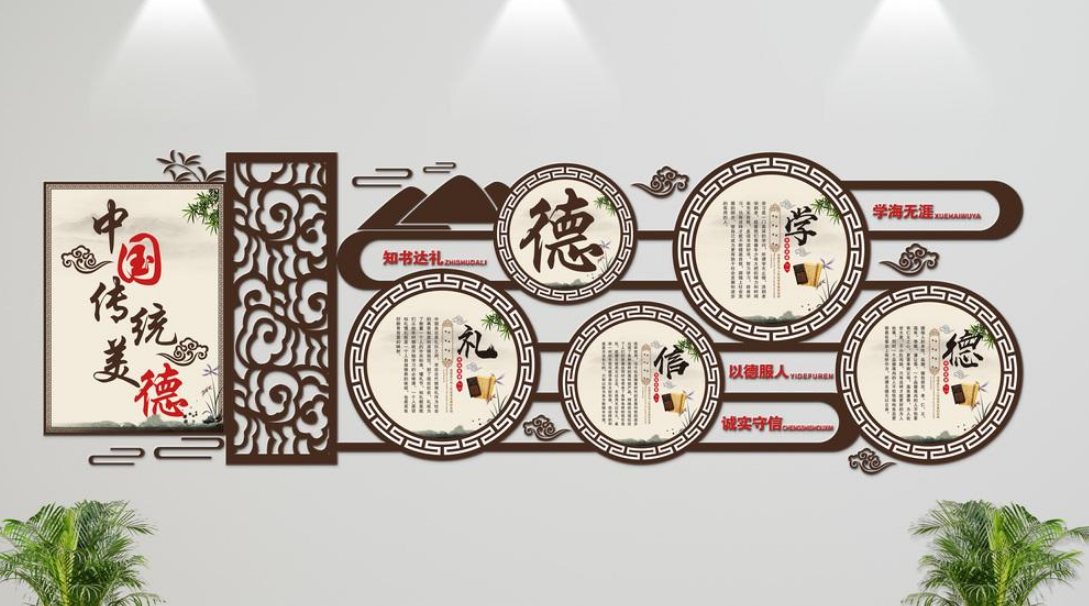傳統微立體校園文化墻中國風展板