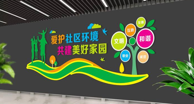 文明建設社區文化墻倡導文明新風城市文化墻