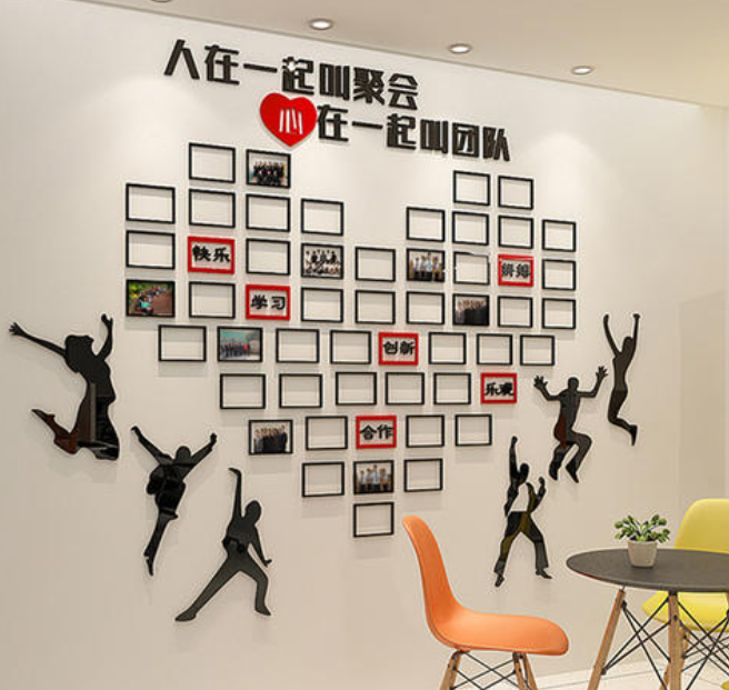 立體公司企業文化墻辦公室勵創意勵志照片