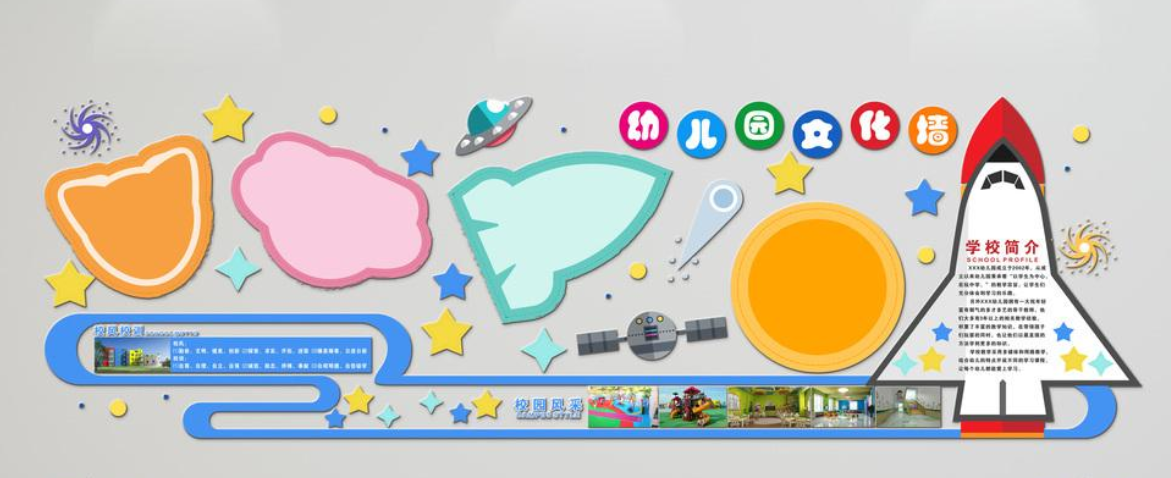 時尚卡通幼兒園走廊微立體文化墻形象墻設(shè)計