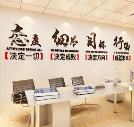 勵志墻貼公司文化墻職場標語3d立體墻貼畫辦公室裝飾企業墻