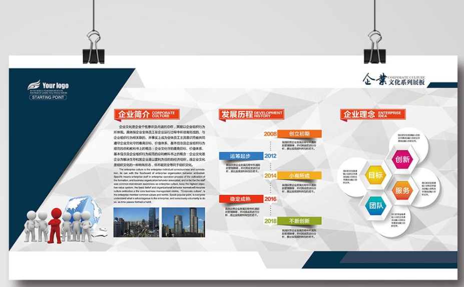 簡約微立體企業(yè)文化墻企業(yè)展板