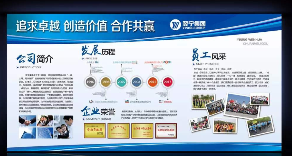 企業(yè)文化墻公司簡(jiǎn)介展板形象墻psd模板