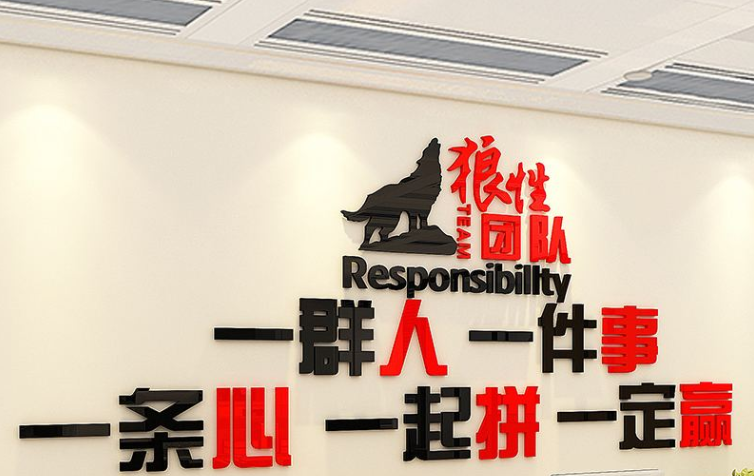員工照片墻3d立體墻貼亞克力辦公室企業文化墻