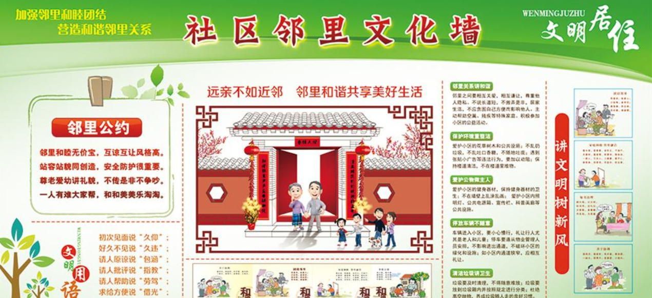 和諧社區(qū)鄰里守望社區(qū)文化墻設(shè)計(jì)