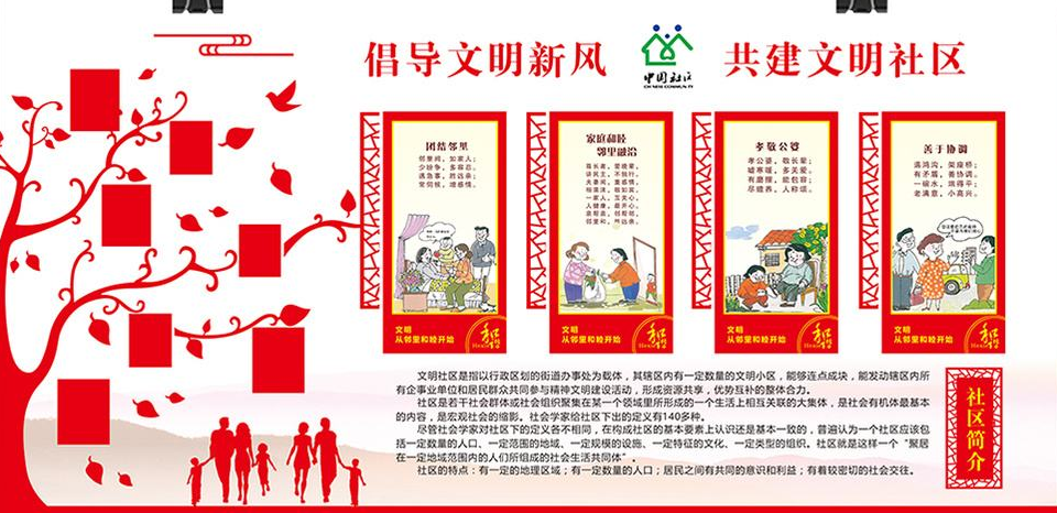 鄰里文化社區(qū)文化墻 小區(qū)文化墻鄰里文化墻