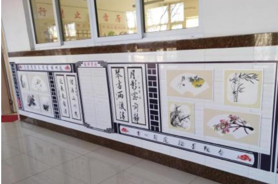 中式風格學校走廊文化墻設計圖片