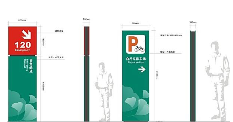 立式指示牌不銹鋼烤漆外發光