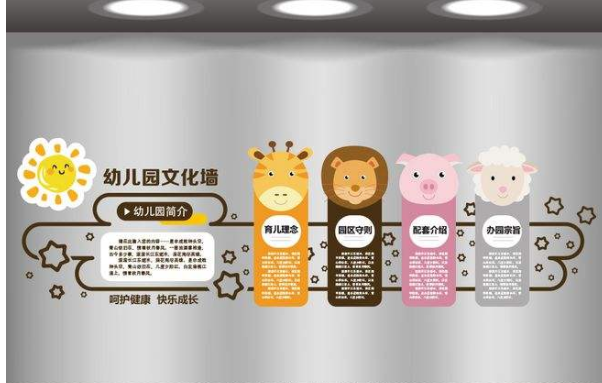 可愛幼兒園卡通立體照片樹照片墻