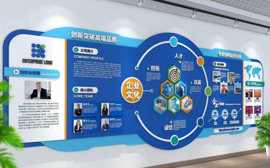 公司文化墻創意設計校園企業形象墻設計圖片