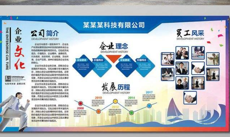 大氣立體企業文化墻公司簡介背景墻