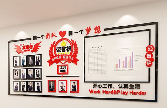 企業員工風采文化墻光榮榜榮譽墻貼辦公室裝飾勵志公司宣傳欄