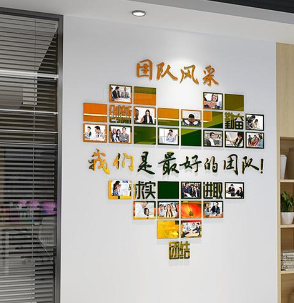 員工團(tuán)隊(duì)風(fēng)采展示文化墻勵(lì)志墻貼辦公室企業(yè)公司照片墻