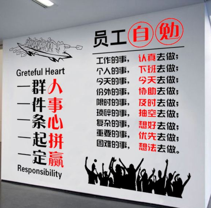 公司辦公室勵志墻貼工廠企業文化墻會議室責任心激勵標語裝飾貼畫