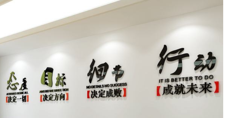辦公室布置職場氛圍公司文化墻貼紙團隊建設激勵志標語宣傳墻