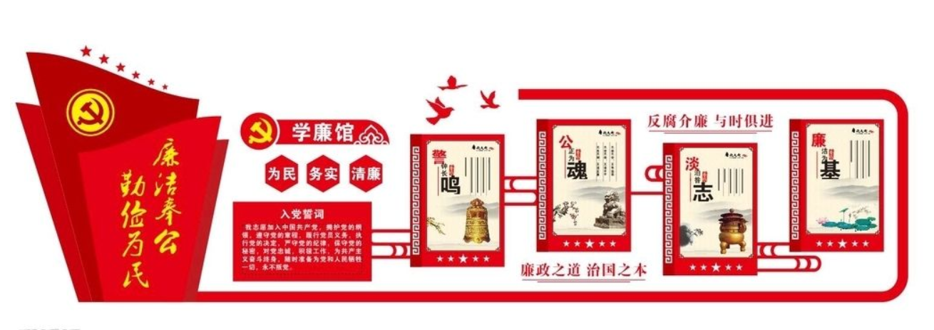 黨員活動室文化墻黨建廉潔廉政立圖片