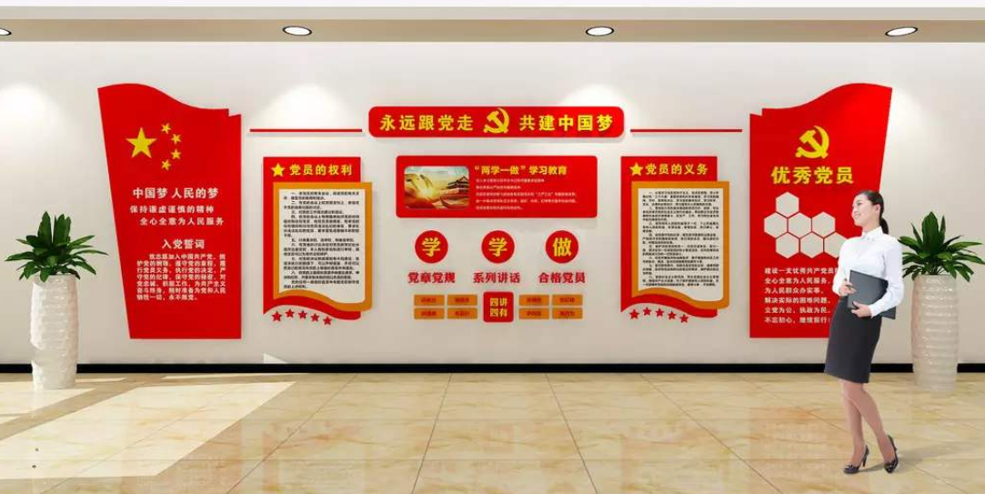 黨的光輝歷程黨建文化墻黨員活動室布文化墻展板