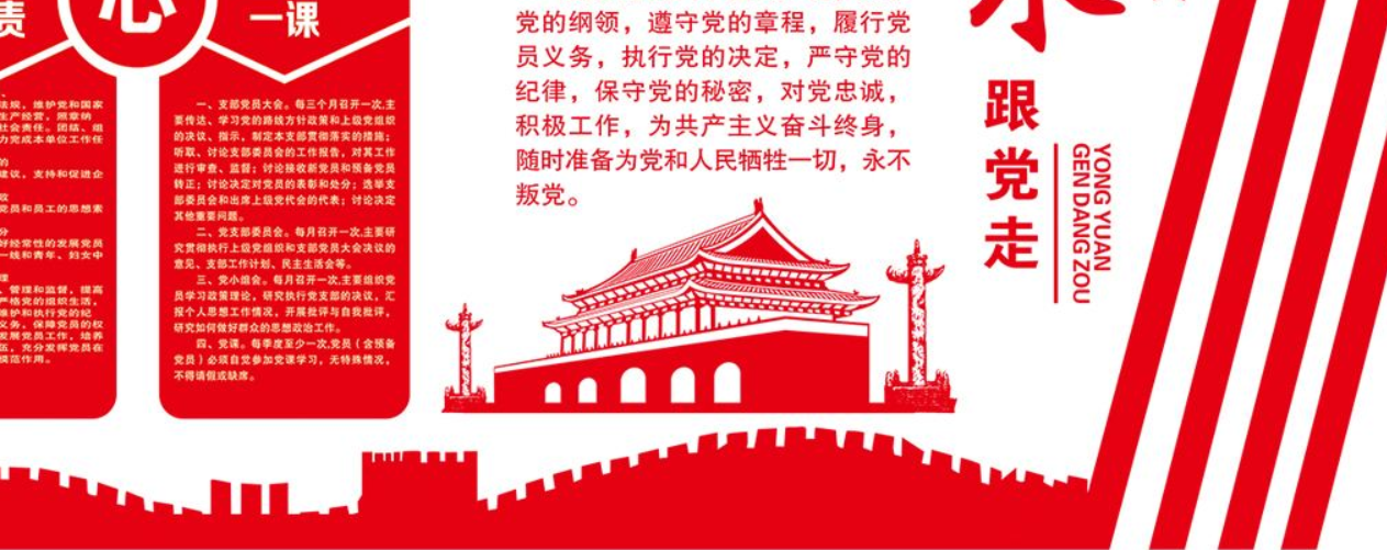 為人民服務黨員活動室黨建文化墻