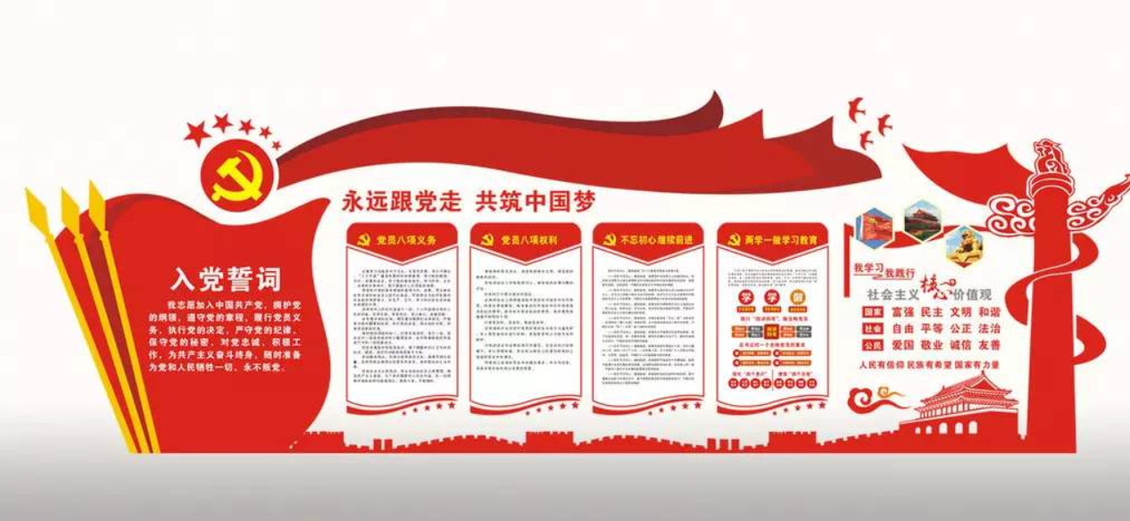 黨的十九大文化墻黨員活動室文化墻黨建文化