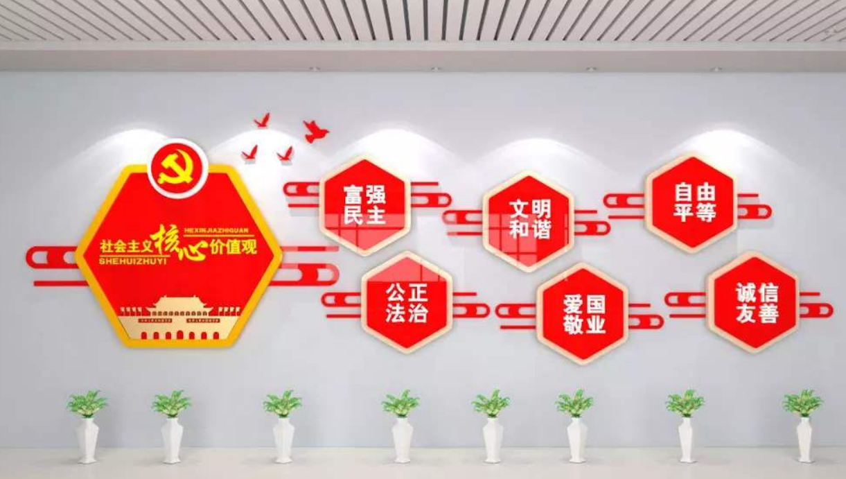 黨建文化墻社會主義核心價值觀宣傳