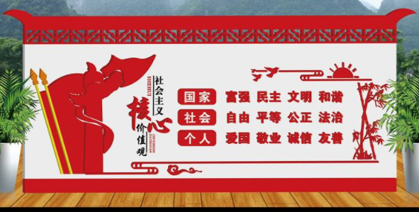 大氣社會主義核心價值觀黨建文化墻設計