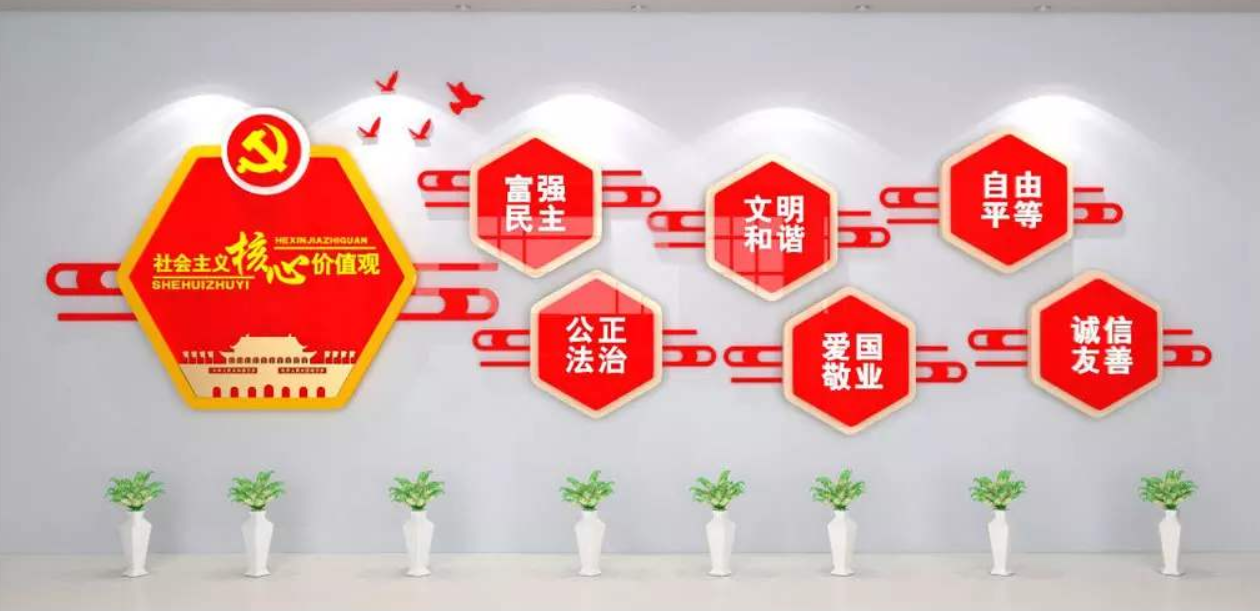 黨建文化墻社會主義核心價值觀宣傳