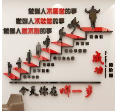 貼畫團隊創建激勵墻壁貼成功的階梯