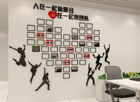 貼紙辦公室裝飾勵志墻貼畫相框墻員工相片公司企業文化墻