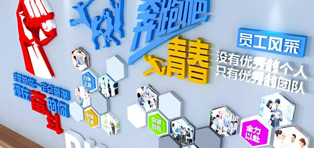 企業文化墻展廳照片墻公司員工風采效果圖
