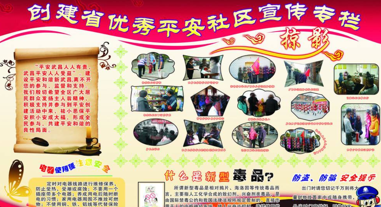 平安社區(qū)展板圖片