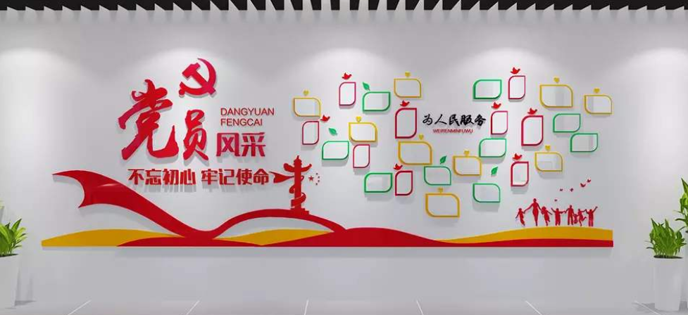 黨支部志愿者風采黨員風采黨建文化墻照片墻設計圖片