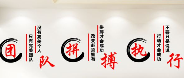 公司辦公室布置勵志墻貼企業文化墻團隊員工激勵標語