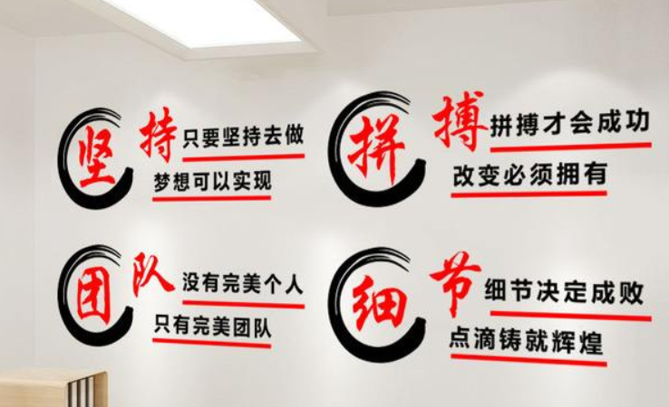 立體公司文化墻企業背景墻激勵標語