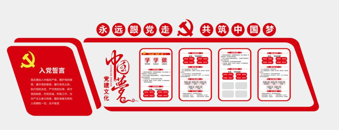 微立體黨建文化形象墻黨建歷程黨建文化墻