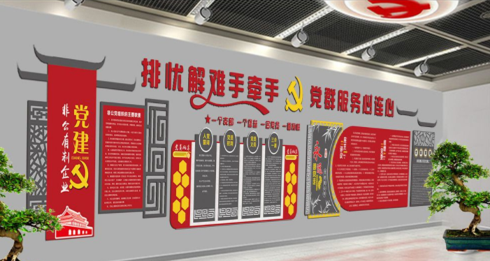 黨的光輝歷程社區黨員之家活動室黨建文化墻
