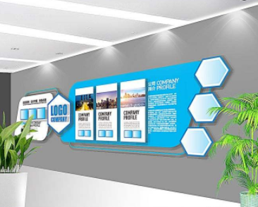 大氣立體矢量學校企業文化墻發展歷程形象墻
