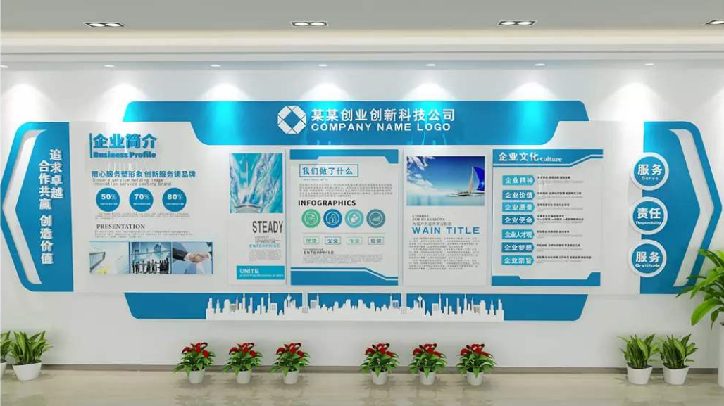 企業文化墻創意設計員工照片墻宣傳墻