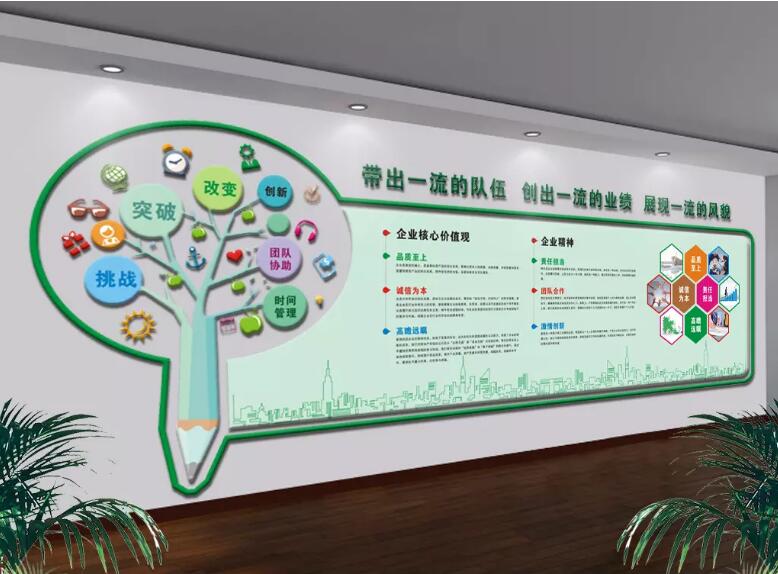 環保科技企業文化墻制作效果圖