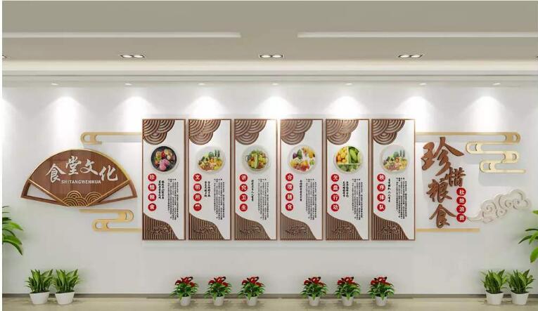 學(xué)校食堂文化墻制作效果圖
