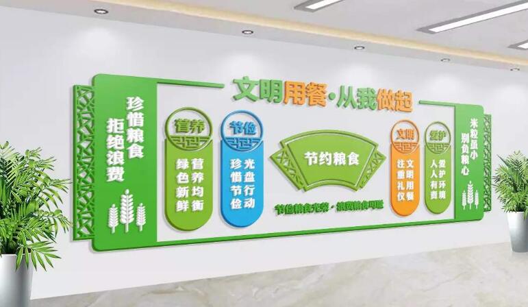 學(xué)校食堂文化墻制作效果圖