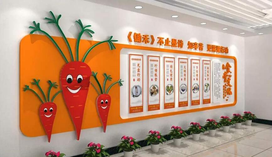 學(xué)校食堂文化墻制作效果圖