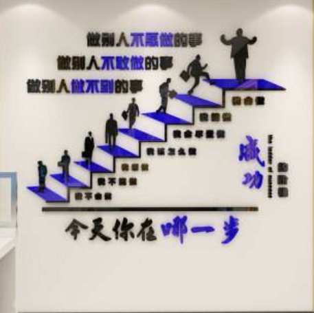 階梯立體墻貼亞克力立體勵志墻貼辦公室樓梯墻體立體