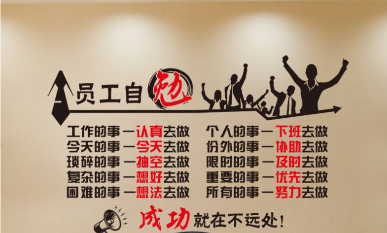 勵志海報墻貼員工自勉公司貼畫辦公室勵志標語貼紙企業(yè)文化墻