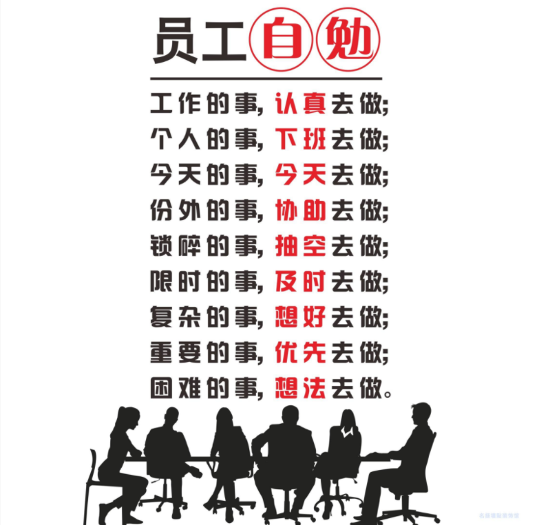勵志貼墻貼紙員工自勉辦公室公司文化背景墻