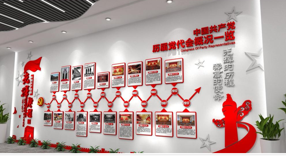 3d立體黨建展板走廊過道黨建文化墻設(shè)計
