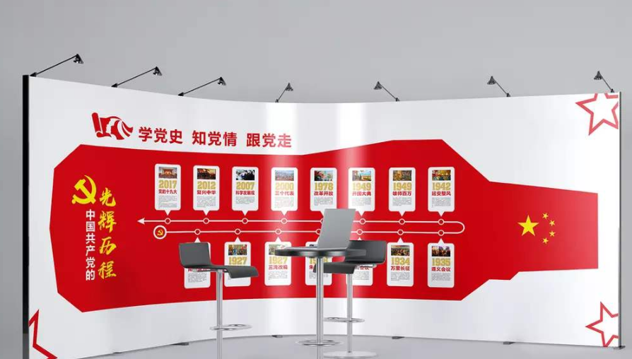 3d黨的光輝歷程黨建文化墻圖片