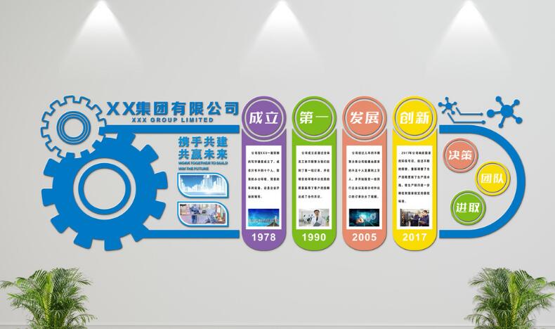 大型簡(jiǎn)約企業(yè)文化墻制作效果圖